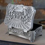Last Supper Jewelry Ring Storage Organizer Metal Earrings Necklace Case