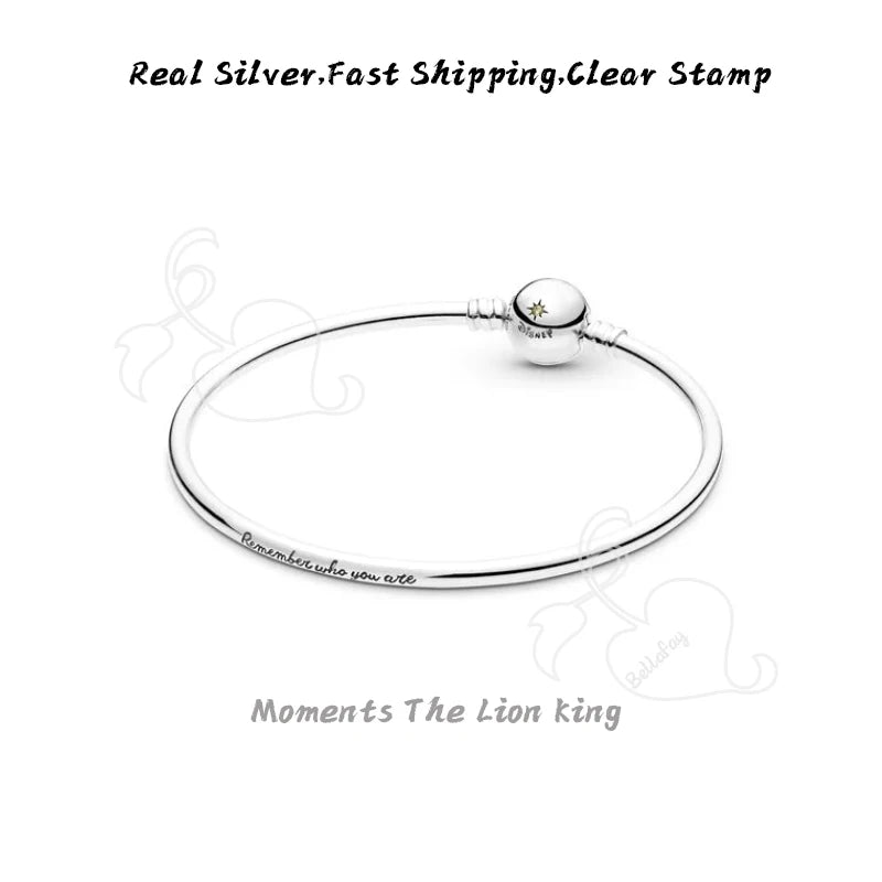 Lion King Bangle Charm Bracelet 925 Sterling Silver DIY Jewelry Making