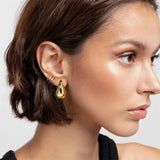 Big Drop S925 Silver Needle Earrings Retro Chunky Party Jewelry