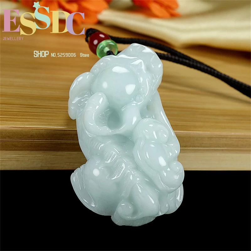 Jadeite Rose Pendant National Chinese Style