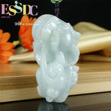 Jadeite Rose Pendant National Chinese Style