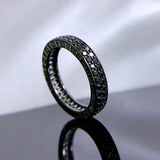 925 Silver Diamond Row Ring Ins Wind Overlapping Wish