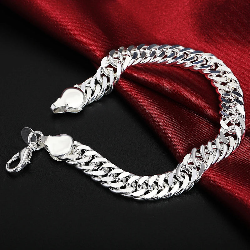 925 Silver Double-Ring Chain Bracelet for Female Charm