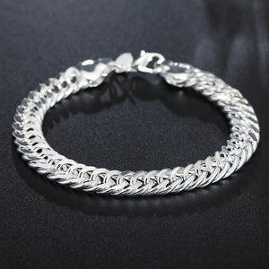 925 Silver Double-Ring Chain Bracelet for Female Charm