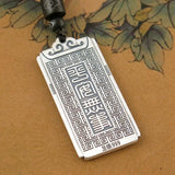 Chinese Amitabha Pendant- Decorative Silver Necklace Amulet