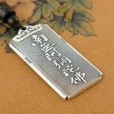 Chinese Style Amitabha Pendant Silver Necklace Amulet