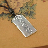Chinese Style Amitabha Pendant Silver Necklace Amulet
