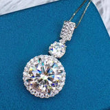 6-carat Moissan Diamond Necklace Fire Pendant