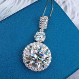 6-carat Moissan Diamond Necklace Fire Pendant