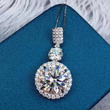 6-carat Moissan Diamond Necklace Fire Pendant Jewelry