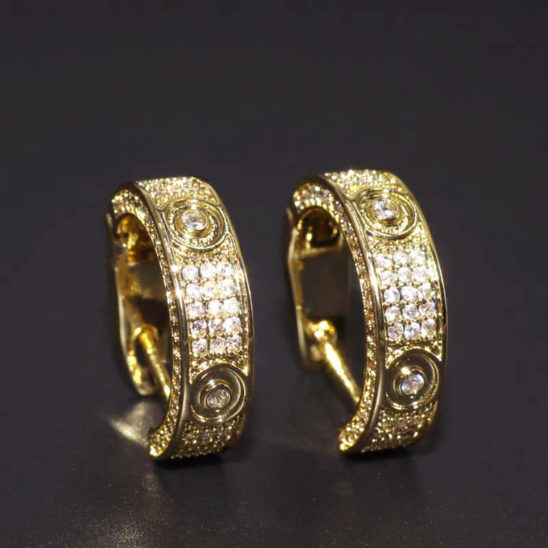 Men's Hip-Hop Hoop Earrings Zircon Jewelry