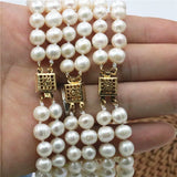6-7mm Sea Cultured Pearl 2 Row Bracelet for Women