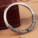 Golden Hoop Bracelet Male Domineering Retro Monkey King Xiangyun Silver Bracelet