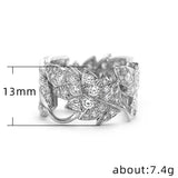 Vine Leaves Ladies Studded Zircon Rings