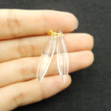 Natural Stone Quartz Earring Bead 30x6x4mm 2.4g