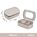 PU Leather Travel Jewelry Box Organizer with Hook or Mirror