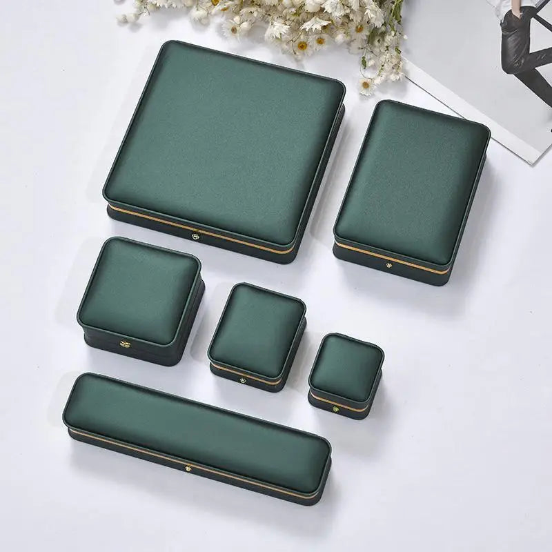 Exquisite Inlaid Edge Jewelry Storage Box, Various Colors & Styles