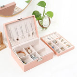 Double Layers Earrings Box Leather Jewelry Cases
