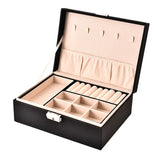 Double Layers Earrings Box Leather Jewelry Cases