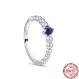 Silver Style Flower Feather Beaded Heart Moon Rings