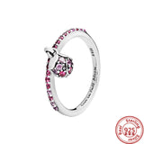 925 Silver Style Rings Flower Feather Beaded Heart Moon Pave Sparkling