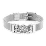 Stainless Steel Tree Of Life Bracelet With Ginkgo Leaf Charm