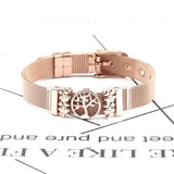 Stainless Steel Tree Of Life Bracelet With Ginkgo Leaf Charm