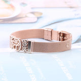 Stainless Steel Tree Of Life Bracelet With Ginkgo Leaf Charm