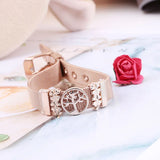 Stainless Steel Tree Of Life Bracelet With Ginkgo Leaf Charm