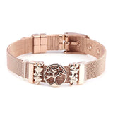 Stainless Steel Tree Of Life Bracelet With Ginkgo Leaf Charm