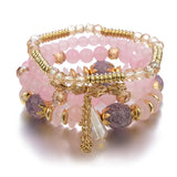Tassel Multi-layer Crystal Charm Pearl Bracelet