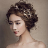 Starfish Headband Hair Clip Bride Tiara Pearl Hair Jewelry Headpiece
