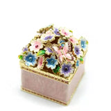 Christmas Enamel Flowers Square Jewelry Box