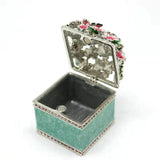 Christmas Enamel Flowers Square Jewelry Box