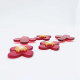 Wild Acrylic Red Flower Earrings 2pcs