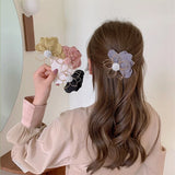 Metal Flower Cloth Petal Hairpins Hair Clips Barrette Hair Accessories