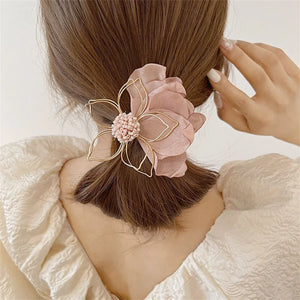Metal Flower Cloth Petal Hairpins Hair Clips Barrette Hair Accessories