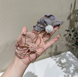 Metal Flower Cloth Petal Hairpins Hair Clips Barrette Hair Accessories