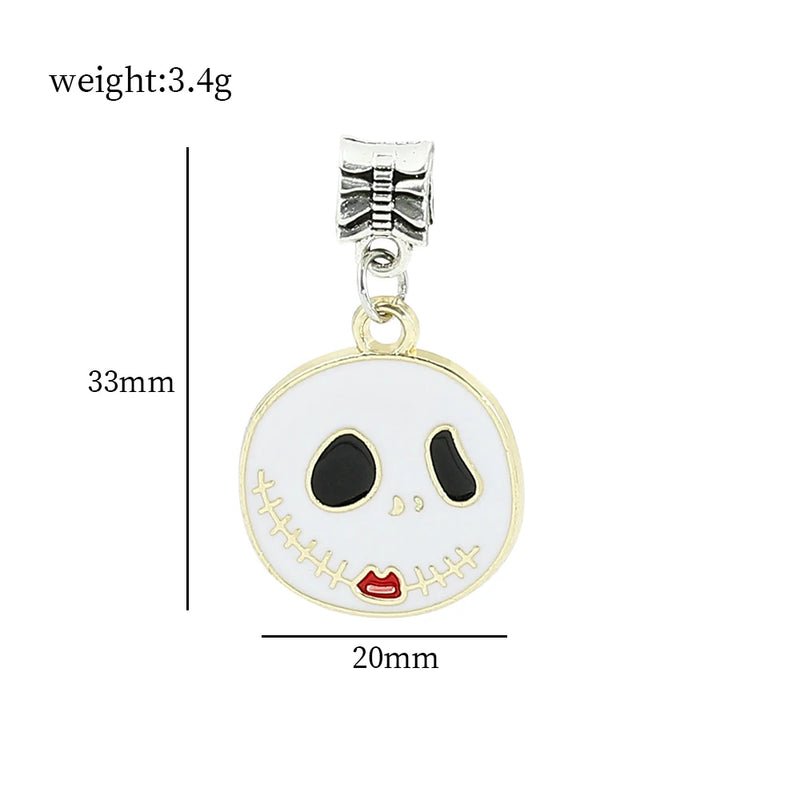 Nightmare Before Christmas Charms Jack Sally Pendant Bracelet Halloween DIY