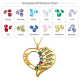 Stainless Steel Heart Pendant with CZ Stones, Name Engraving, Holiday Gift