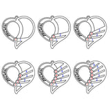 Stainless Steel Heart Pendant with CZ Stones, Name Engraving, Holiday Gift