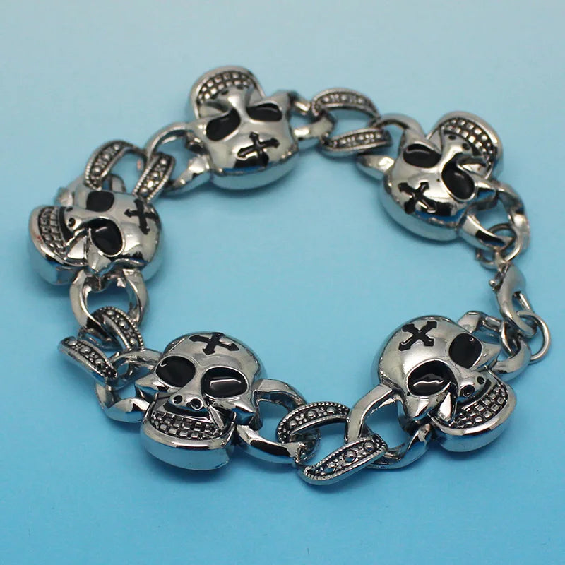 Pirates of the Caribbean Skulls Bracelet Punk Style Skeleton Gothic Jewelry