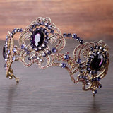 Purple Crystal Crown Bridal Wedding Hair Accessories