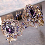 Purple Crystal Crown Bridal Wedding Hair Accessories