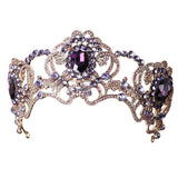 Purple Crystal Crown Bridal Wedding Hair Accessories