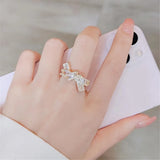 High Temperament Bow Ins Female Ring Wedding Jewelry