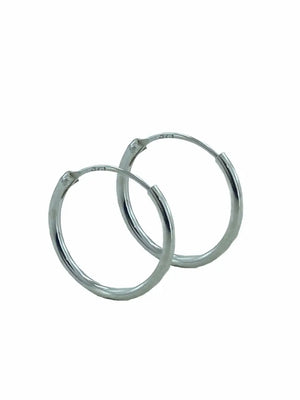Small Flat Sports 925 Silver Hoop Earrings