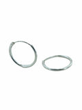Small Flat Sports 925 Silver Hoop Earrings