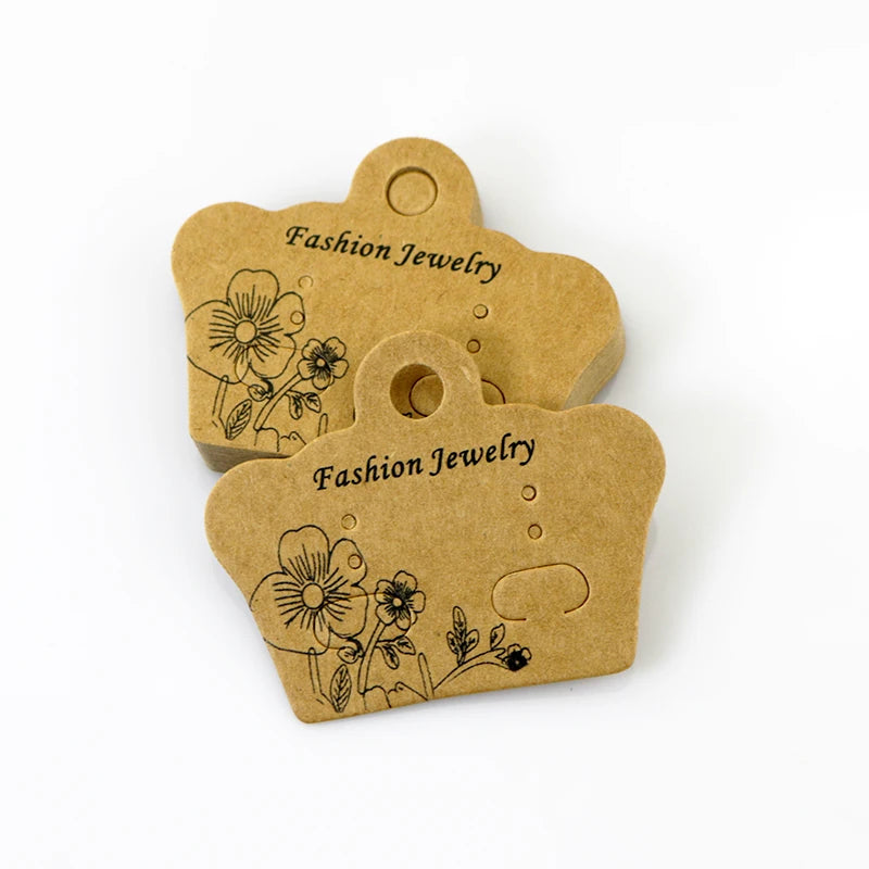 Sole Crown Shape Earring Cards 200pcs/lot Brown Paper Display Card