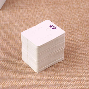 Earring Display Cards 200pcs w/ Crown Print Paper Jewelry Tags/Cards